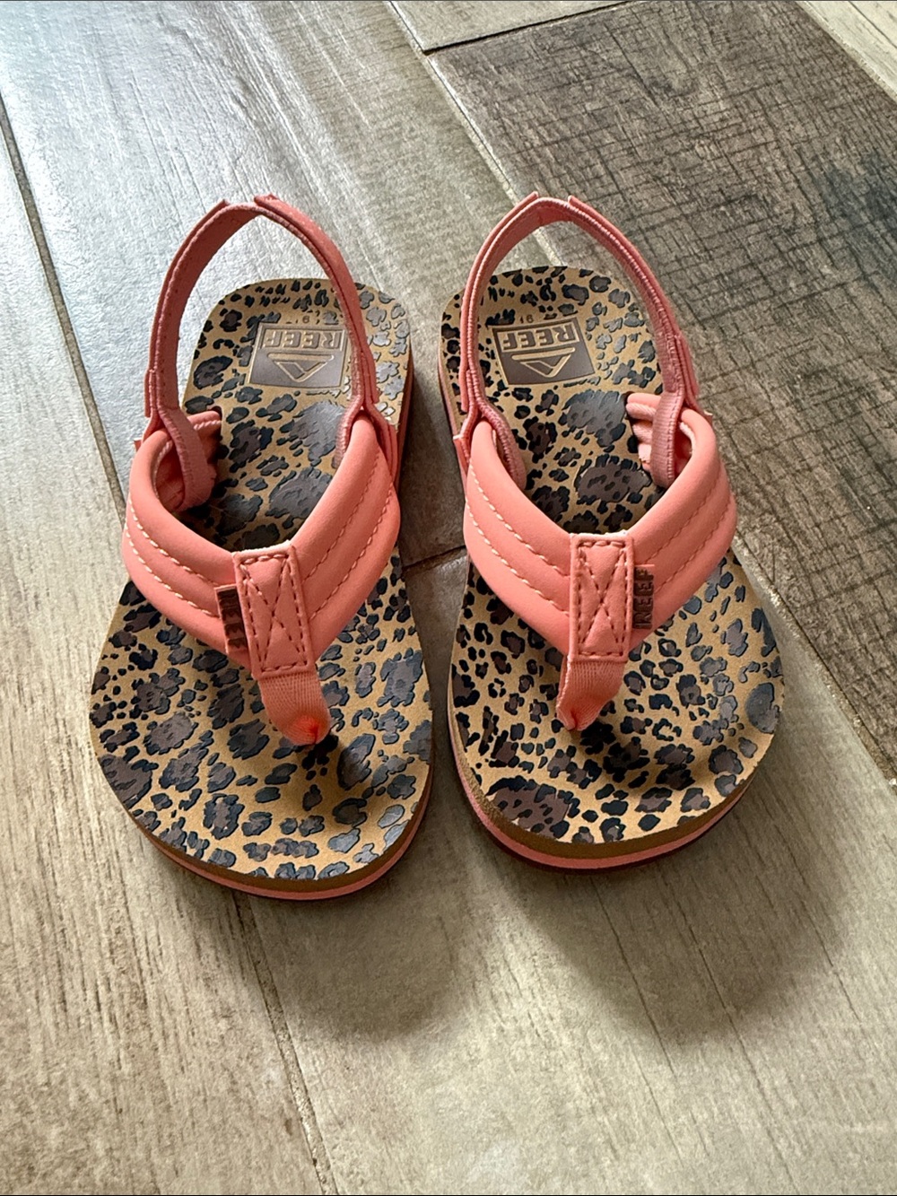 Reef Kids Coral Sandal with Leopard Print Footbed